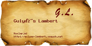 Gulyás Lambert névjegykártya