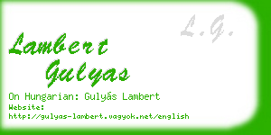 lambert gulyas business card