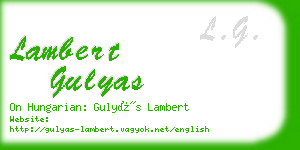 lambert gulyas business card